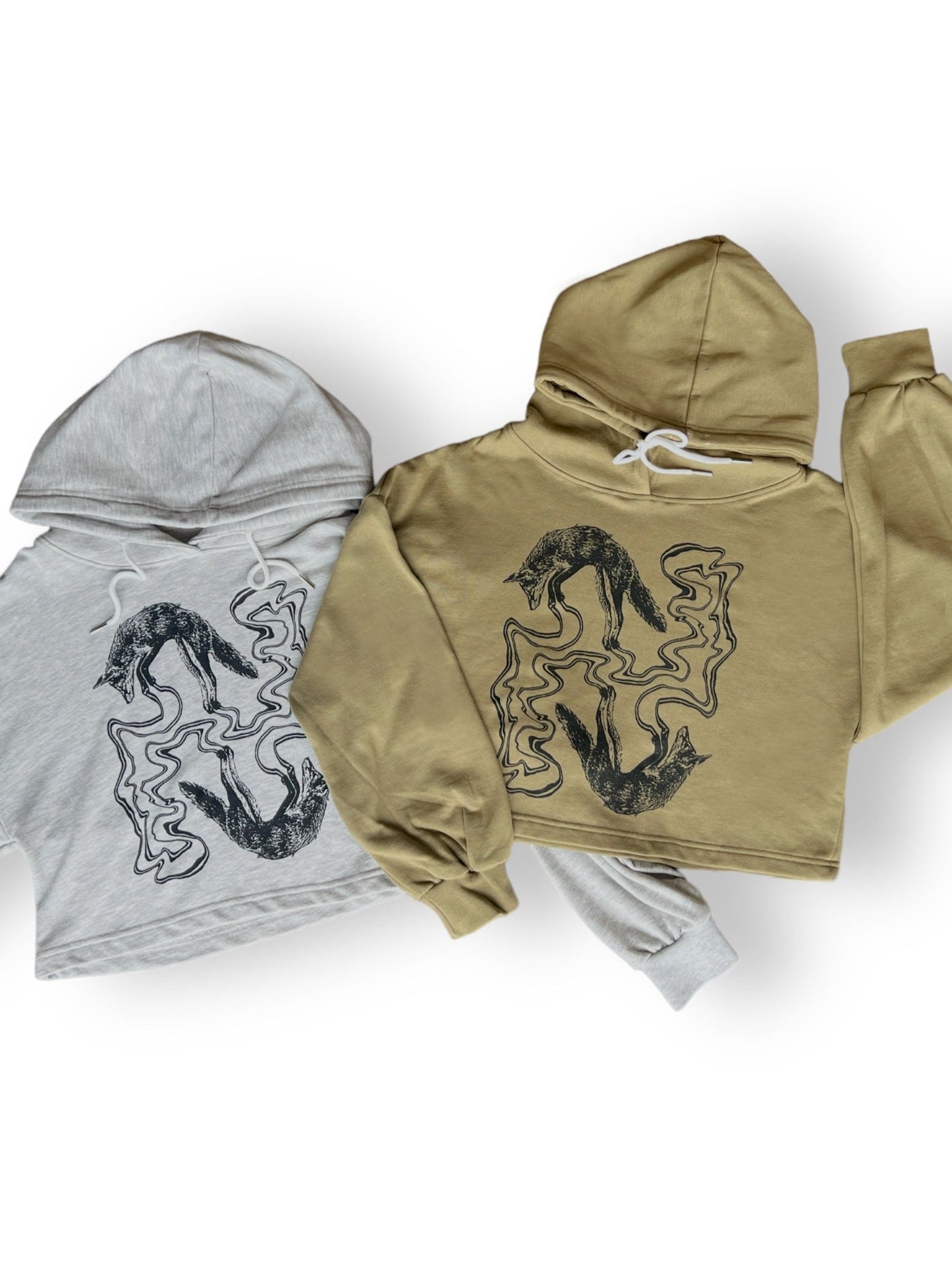 String Theory Cropped Fox Hoodie