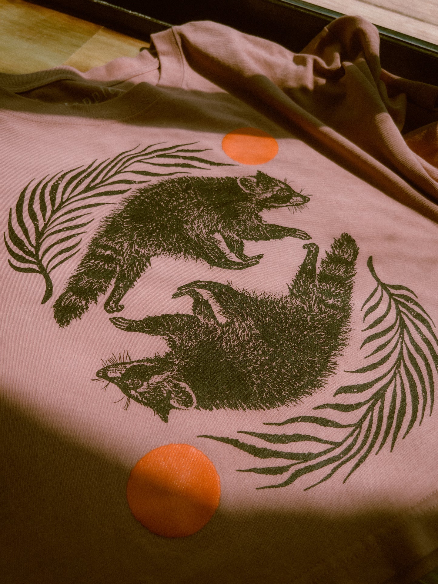 Raccoon Reflections Organic Oversized Cropped T-Shirt