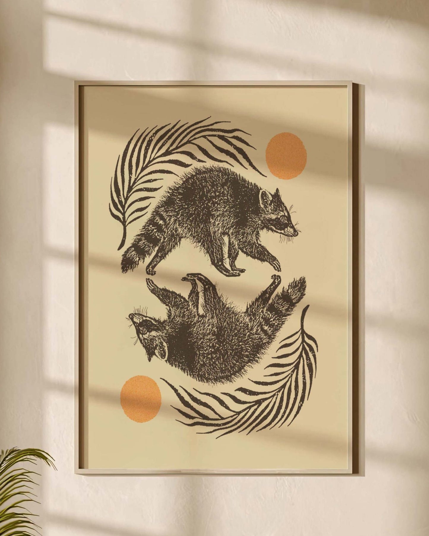 Raccoon Reflection Art Print