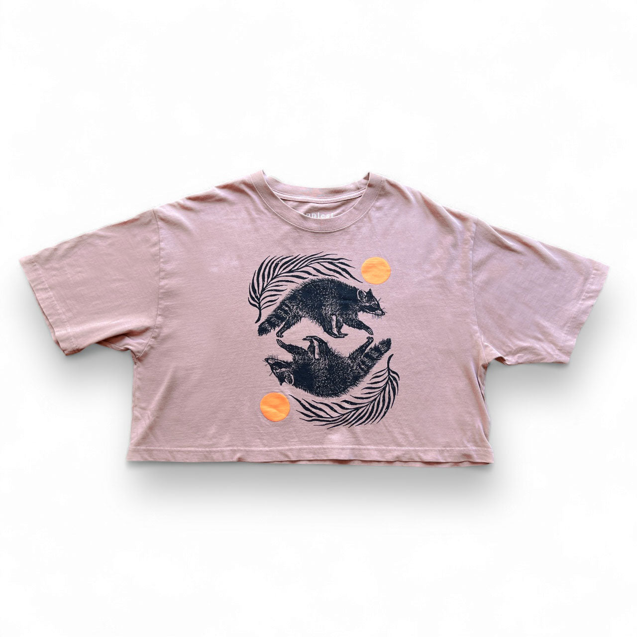 Raccoon Reflections Organic Oversized Cropped T-Shirt