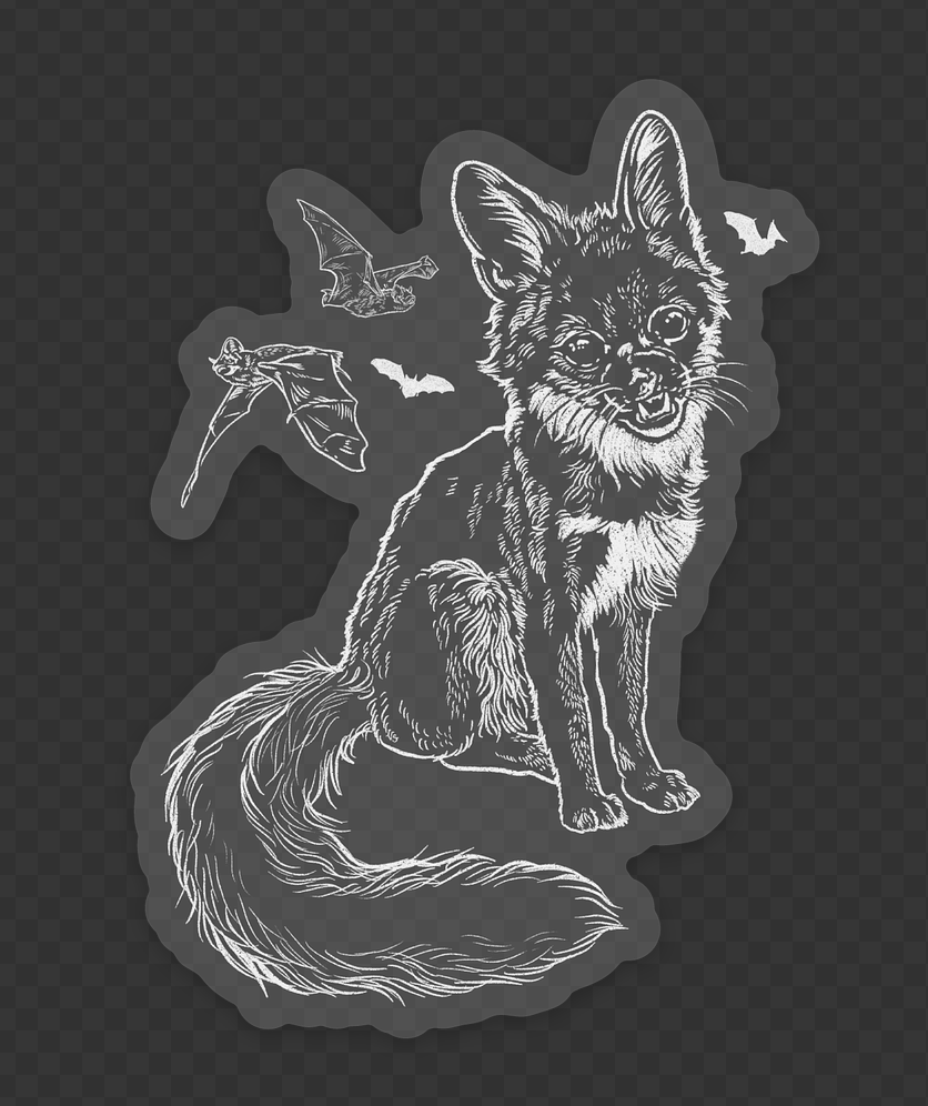 Little Gray Clear Vinyl Sticker