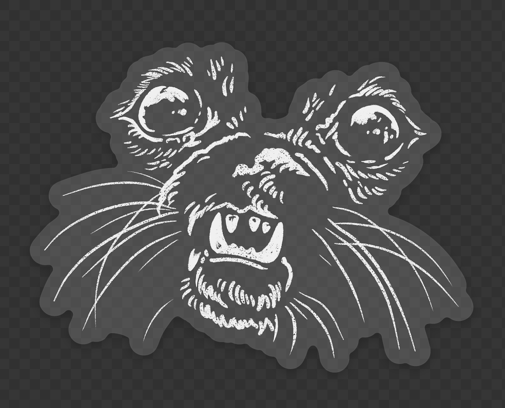 Little Gray Face Clear Vinyl Sticker