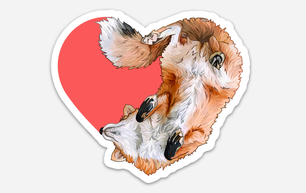 Heart Full Of Foxes Vinyl Weatherproof Sticker