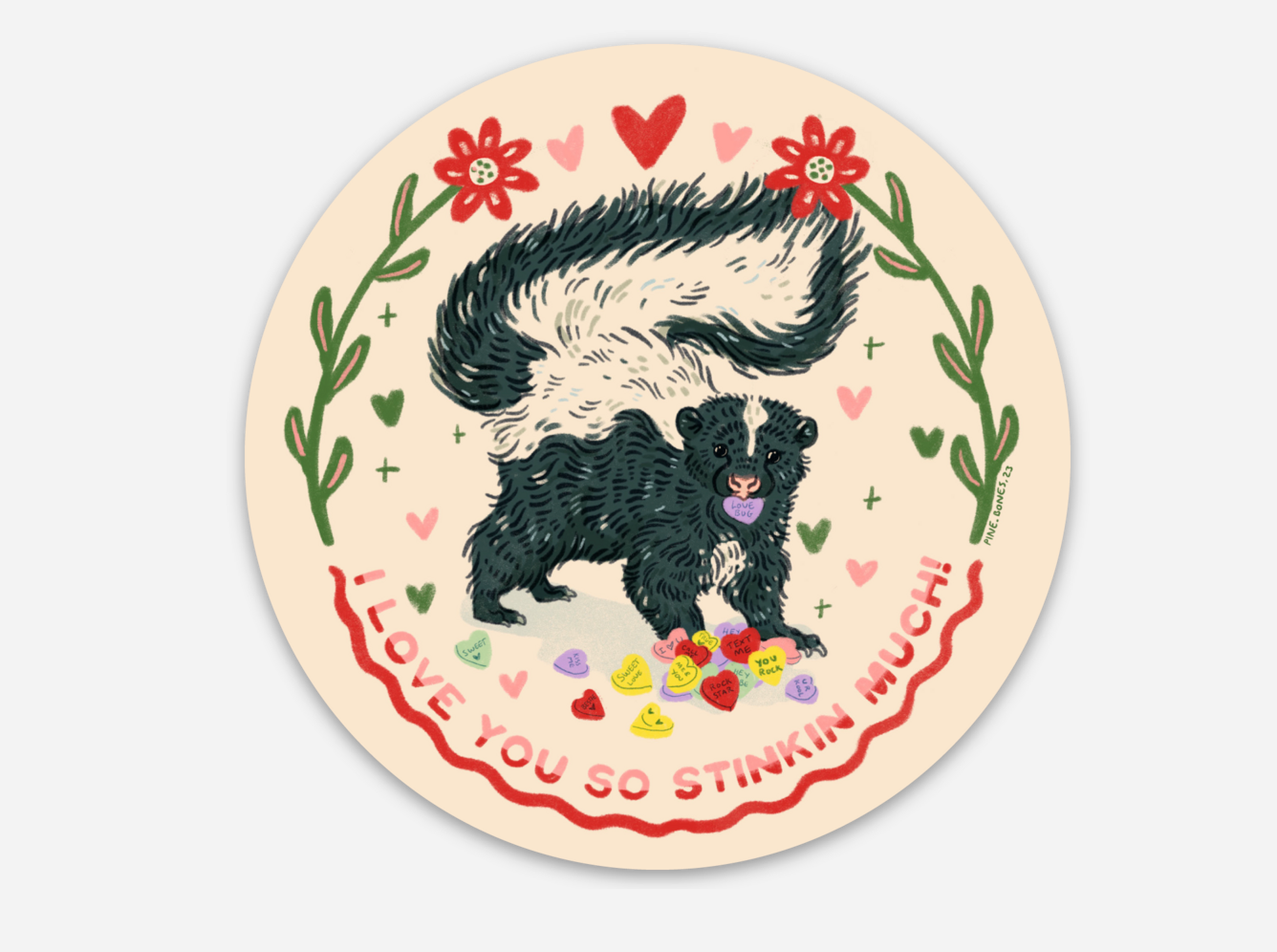 So Stinkin' Much Skunk Vinyl Weatherproof Sticker