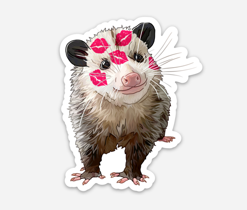 Mushroom The Opossum Vinyl Weatherproof Sticker