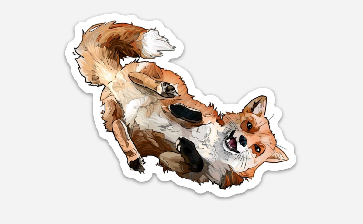Juniper The Happiest Fox Vinyl Weatherproof Sticker