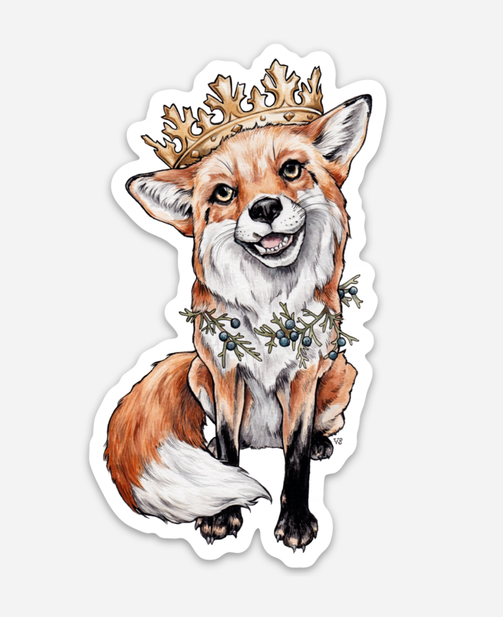 Queen Juniper The Fox Vinyl Weatherproof Sticker