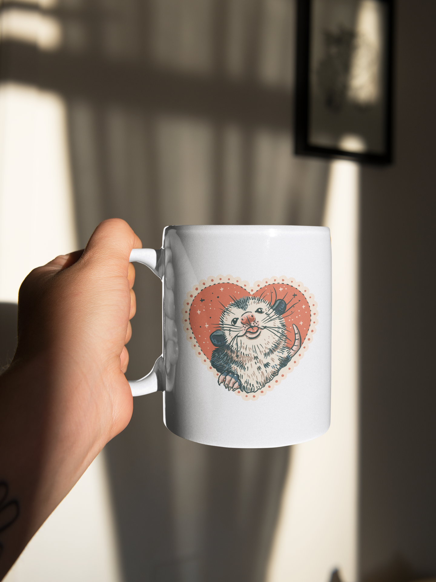 Mushroom The Opossum Valentines Mug
