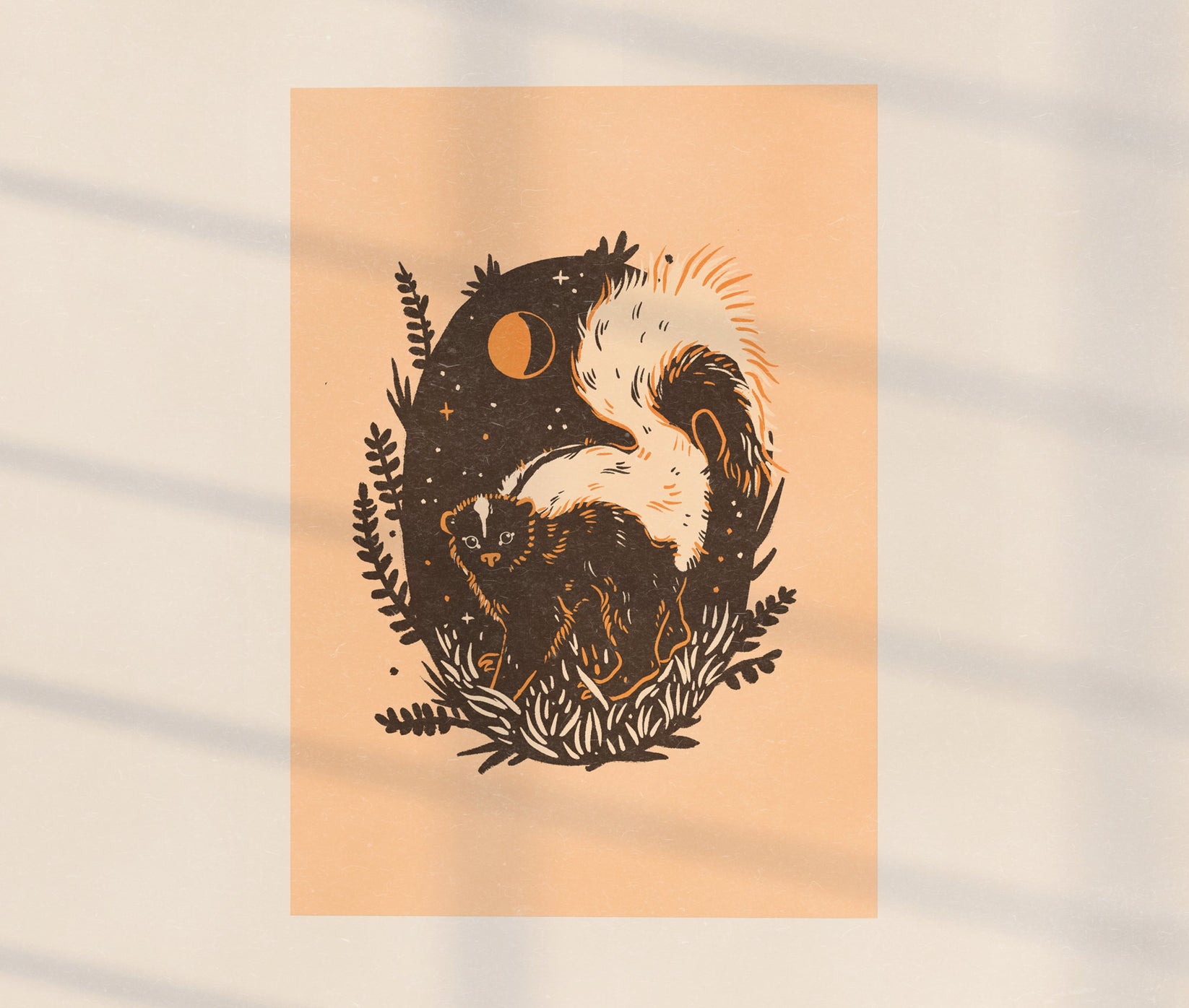 Jam Jar Eclipse Skunk Art Print Happiest