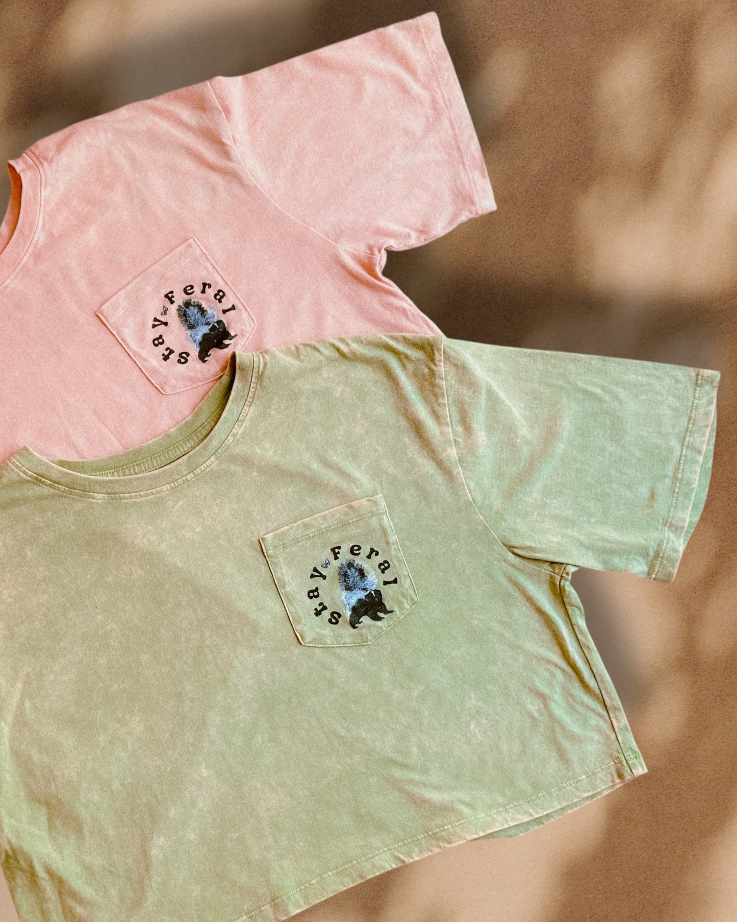 Stay Feral Mineral Washed Cropped T-Shirt