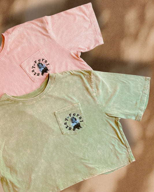 Stay Feral Mineral Washed Cropped T-Shirt