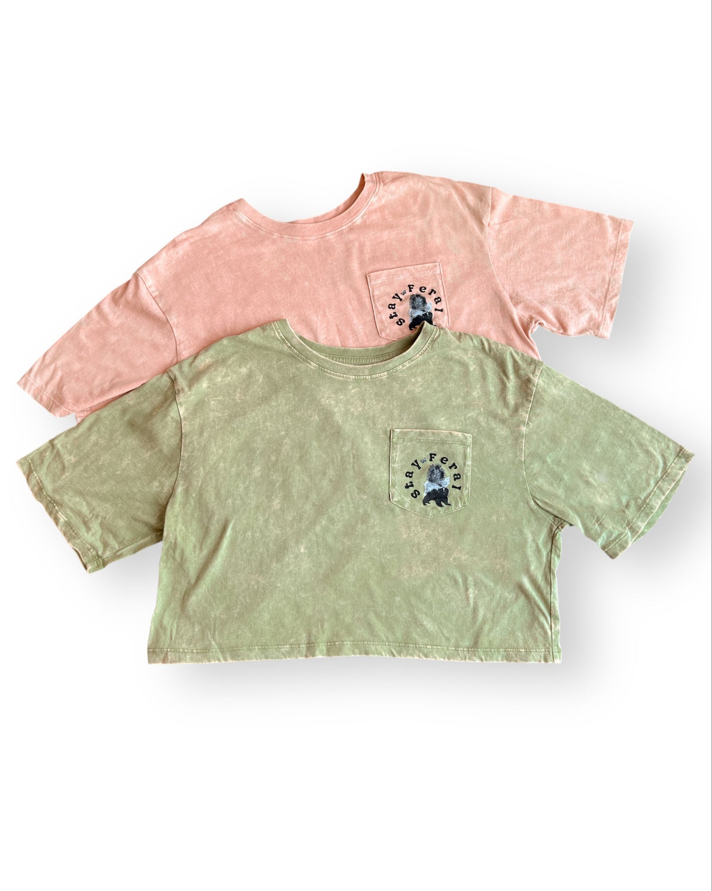 Stay Feral Mineral Washed Cropped T-Shirt