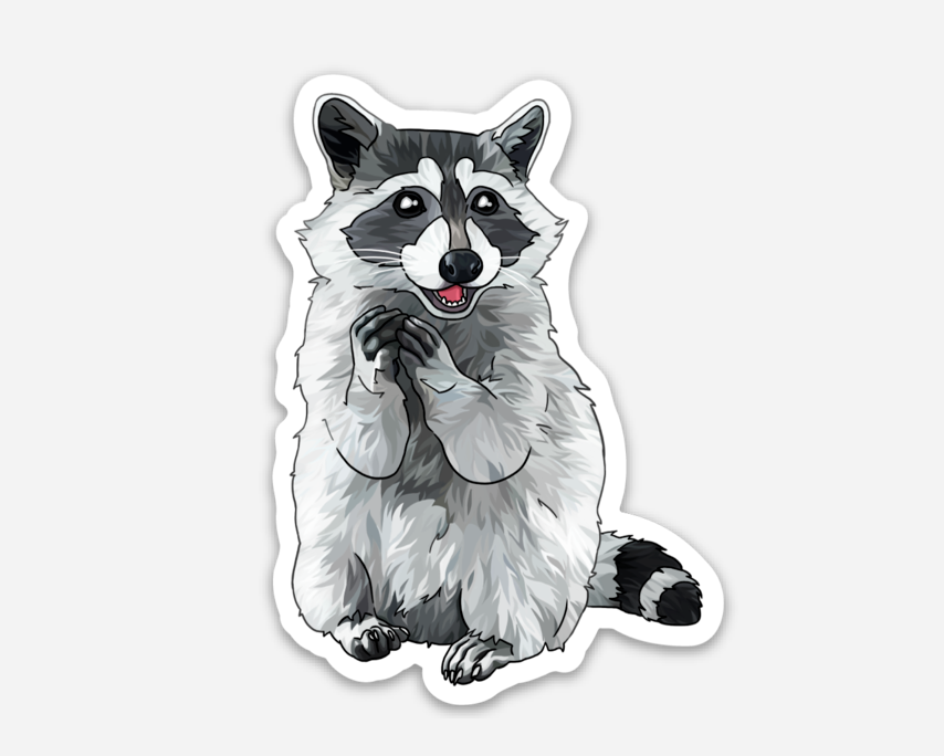 Newt The Raccoon Vinyl Weatherproof Sticker